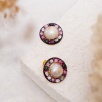 Handmade Design Silver Earrings with Pearl and Tourmaline
