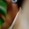 Handmade Design Silver Earrings with Aqua Marine and Amethyst Stones