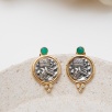 Handmade Design Silver Earrings With Coin Design