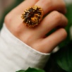 Handmade Design Brass Ring With Smoky Quartz Stone