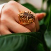 Handmade Design Brass Ring With Smoky Quartz Stone