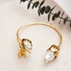 Handmade Design Brass Bracelet Baroque Pearl