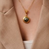 Handmade Gold Plated Brass Necklace With Labradorite Stone