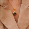Handmade Gold Plated Brass Necklace With Labradorite Stone