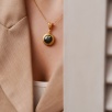 Handmade Gold Plated Brass Necklace With Labradorite Stone