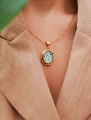 Handmade Design Brass Necklace With Historical Coin Design