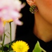Handmade Design Silver Earrings with Tourmaline and Peridot Stones