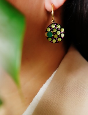 Handmade Design Silver Earrings Double Sided