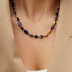 Handmade Design Silver Necklace with Lapis Lazuli