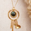 Handmade Design Brass Necklace With Labrodorite Stone