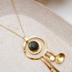 Handmade Design Brass Necklace With Labrodorite Stone