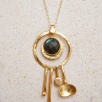 Handmade Design Brass Necklace With Labrodorite Stone