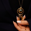 Handmade Design Brass Necklace With Labrodorite Stone