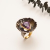 Handmade Design Silver Ring With Amethyst Stone