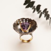 Handmade Design Silver Ring With Amethyst Stone