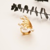 Handmade Design Brass Ring with Pearls