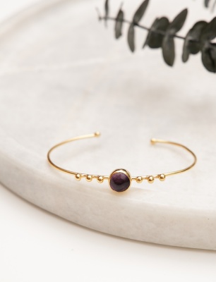 Amethyst Stoned Handmade Silver Bracelet
