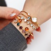 Handmade Silver Bracelet with Pearl and Quartz Stones