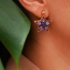 Handmade Design Silver Earrings Amethyst Stone