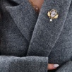 Handmade Silver Brooch with Cameo Design, Agate Stone and Pearl