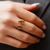 Handmade Design Silver Ring with Tourmaline Stones