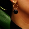 Handmade Design Silver Earrings With Onyx Stone