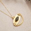 Handmade Brass Necklace Labradorite Stone