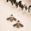 Handmade Design Silver Earrings With Bee Desing