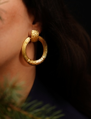 Handmade Gold Plated Brass Earrings