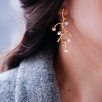 Handmade Gold Plated Brass Earrings with Pearls