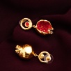 Handmade Design Brass Earrings With Pomegranate Design