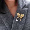 Handmade Design Silver  Butterfly Design Brooch with Baroque Pearl