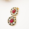 Handmade Design Silver Earrings Ruby and Moonstone