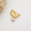 Handmade Design Silver Brooch with Butterfly Design and Pearl