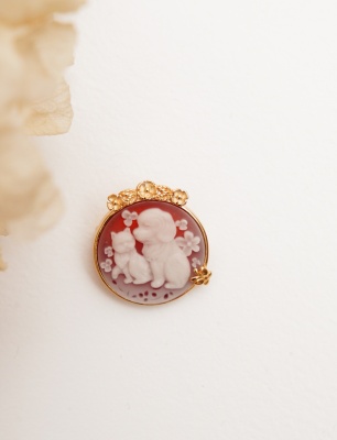 Handmade Design Silver Cameo Brooch