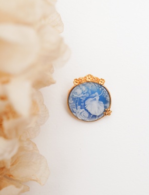 Handmade Design Silver Cameo Brooch