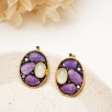 Handmade Design Silver Earrings With Amethyst and Quartz Stones