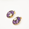 Handmade Design Silver Earrings With Amethyst and Quartz Stones