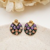 Handmade Design Silver Earrings with Amethyst and Agate Stones