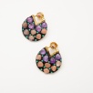 Handmade Design Silver Earrings with Amethyst and Agate Stones
