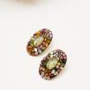 Handmade Design Silver Earrings with Tourmaline and Quartz Stones