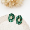 Handmade Design Silver Earrings With Tourmaline Stones