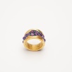 Handmade Design Silver Ring With Amethyst Stones