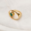 Handmade Design Brass Ring With Emerald Stone