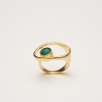 Handmade Design Brass Ring With Emerald Stone