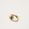Handmade Design Brass Ring With Emerald Stone