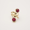 Handmade Design Brass Ring With Ruby Stone