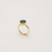 Handmade Design Brass Ring with Emerald Stone