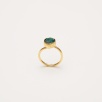 Handmade Design Brass Ring with Emerald Stone