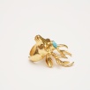 Handmade Design Brass Ring With Turquoise Stone